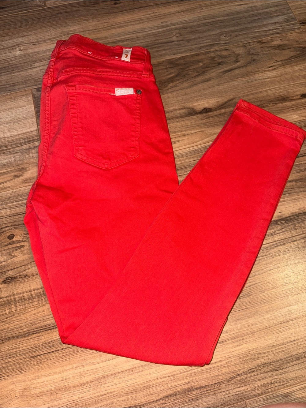 7 For All Man Kind Red Stretchy Pants 28